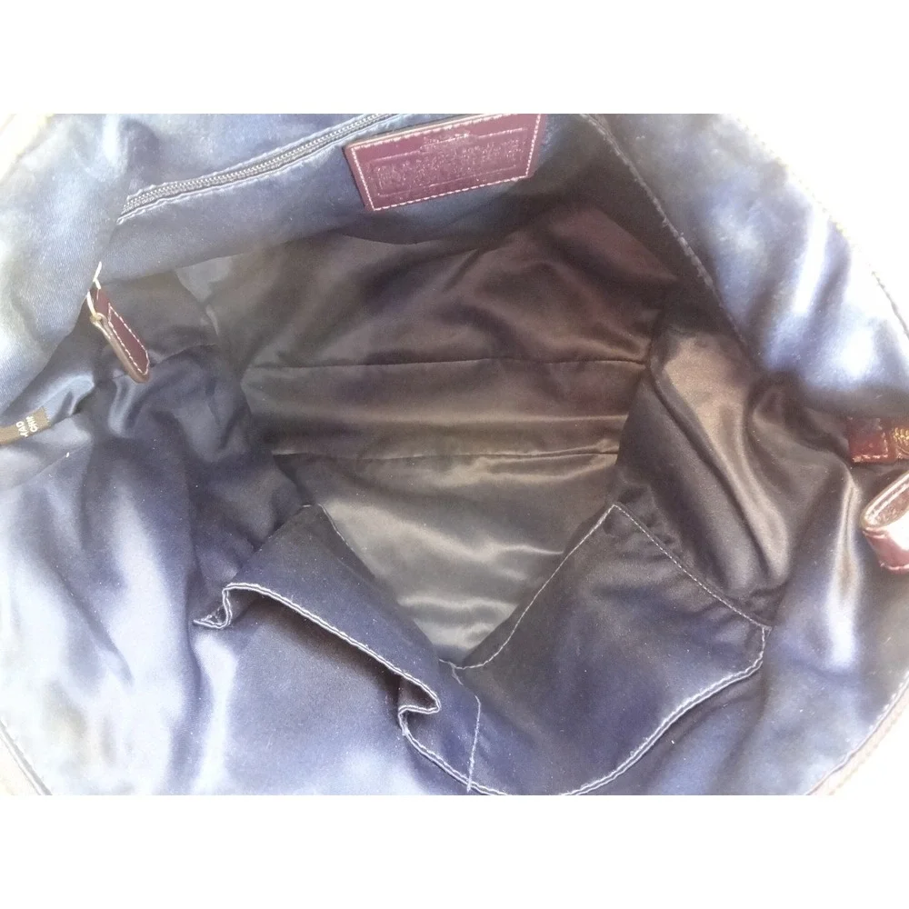 Coach Madison Lindsey Satchel Large Purple Glossy Patent Leather Excellent Bag
